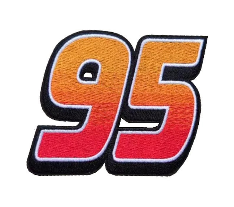 95 Lightning McQueen Race Car Iron On Patch zdjęcie 1