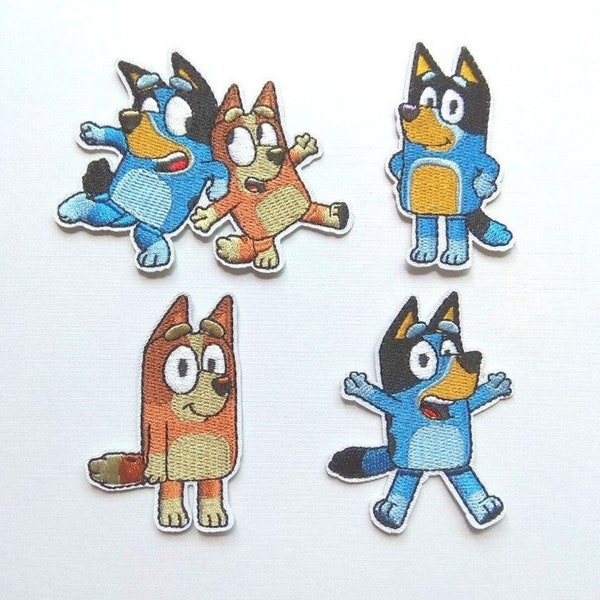 Parche termoadhesivo con dibujos de perros azules