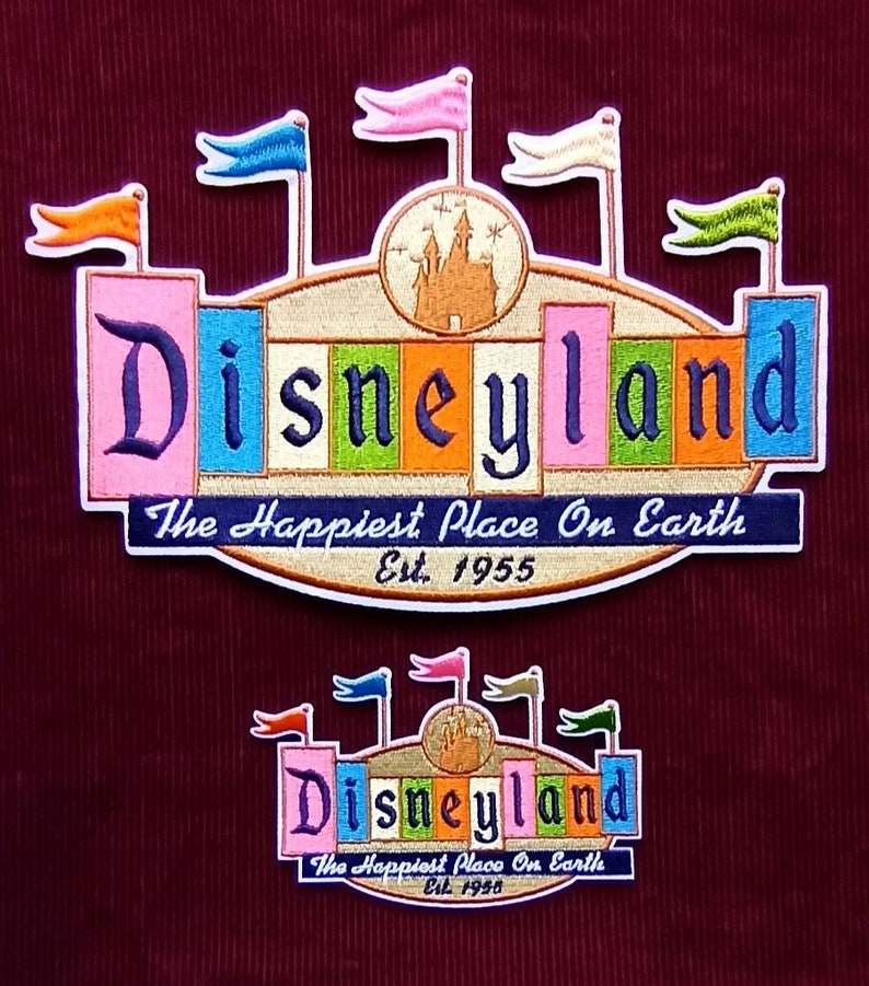 Disneyland Marquee Sign Vintage Large Iron on Patch image 1