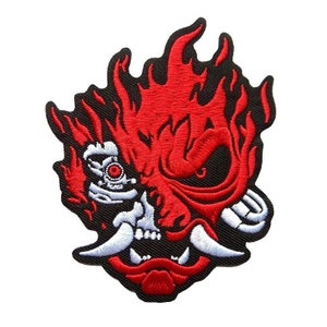 Samurai Emblem Logo Dämon Oni Katana Aufnäher zum aufbügeln Bild 3