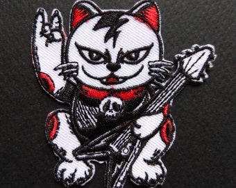 Metal Rock Punk Band Cat Lucky Charm Iron On Patch