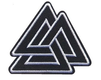 Valknut Trigon Norse Viking Pagan Symbol Iron On Patch