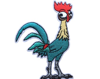Der Hahn gestickt Bügelbild