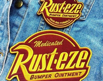 LARGE Rust-eze Logo Cars Movie Embroidered Iron-On Patch