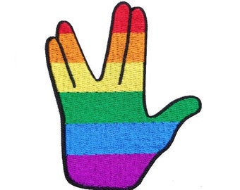 Live Long And Prosper Star Trek Rainbow Pride Iron-On Patch