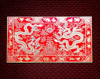 Buste nuziali cinesi con grande dote, doppia felicità, drago fenice e porta buste rosse