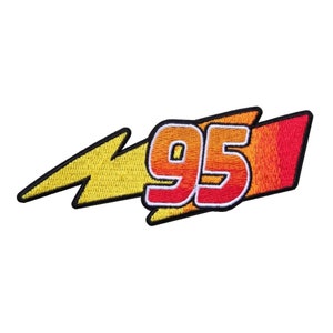 Thunderbolt 95 Radiator Springs Lightning McQueen Race Car Iron On Patch
