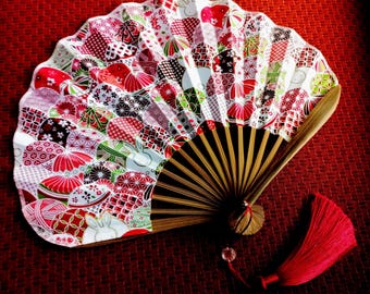 Bouquet giapponese coniglietto fiori artistici danza floreale ventaglio pieghevole regalo cosplay