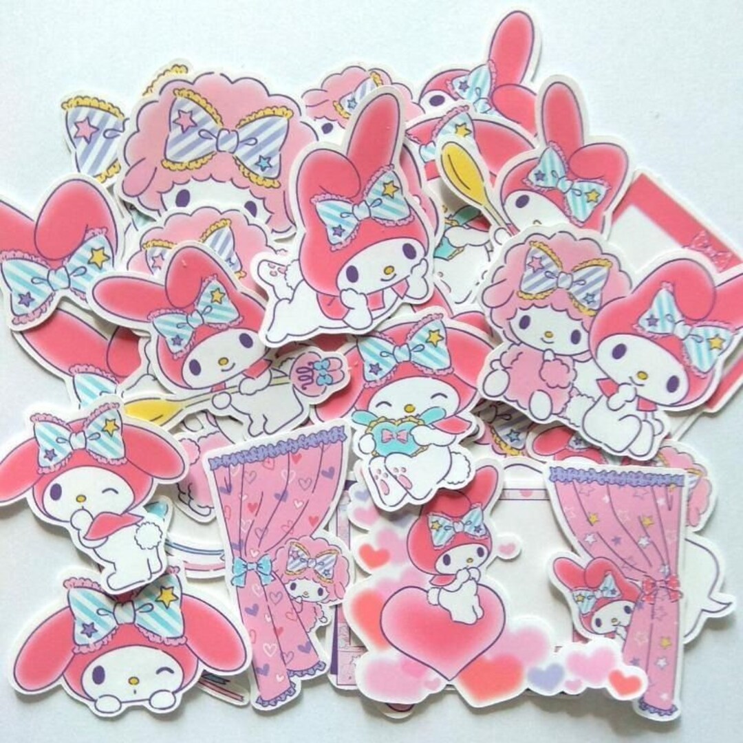 Cute Pink Rabbit Stickers | Kawaii Decals for Laptop, Journal (40pcs ...