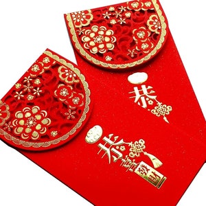 2024 Chinese New Year Red Packet Laser Cut Out Money Envelope Holders