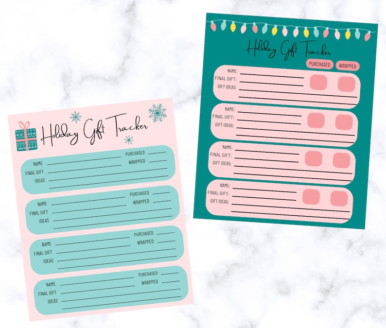 Holiday Gift Tracker Printable Digital Download - Etsy