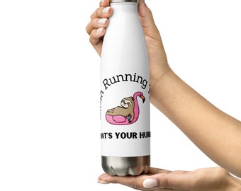 Sloth Flamingo Pool Float Stainless Steel Water Bottle