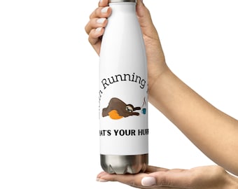 Sloth Running Team Stainless Steel Water Bottle
