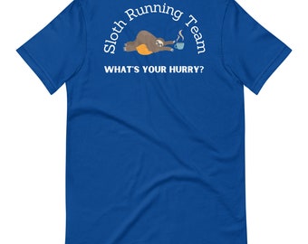 Sloth Running Team T-Shirt, Coffee Nap, Unisex Tee