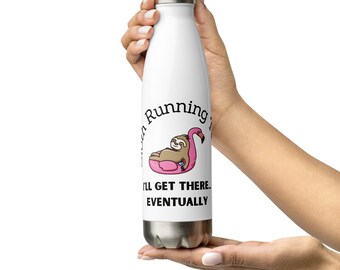 Sloth Running Team Stainless Steel Water Bottle