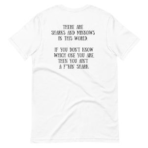Sharks Minnows Yellowstone Montana Ranch Fishing Rip Dutton Funny Quote Short-sleeve unisex t-shirt