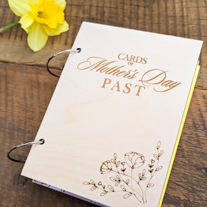 Porte-cartes Fête des Mères | Cartes du passé pour la fête des mères | Cadeau souvenir pour maman | Rangement pour albums de cartes en bois | Grand-mère grand-mère nouvelle maman