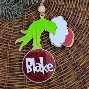 Mean One Christmas Ornament | Personalized Name Ornament | Custom Gift Tag | Stocking Name | 2025