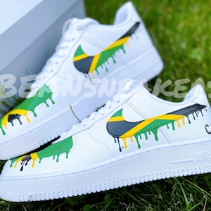 Custom Inspired Jamaica Drip Sneakers, Personalized Air Force 1s | Infant | Toddler | Adult