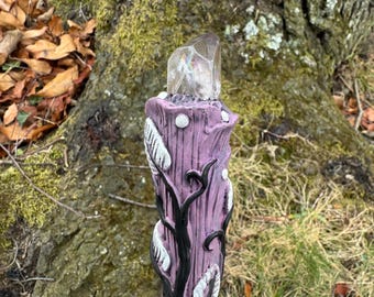 Magic Wand - Black and White Amethyst Wand - Wyrd Witch Wands