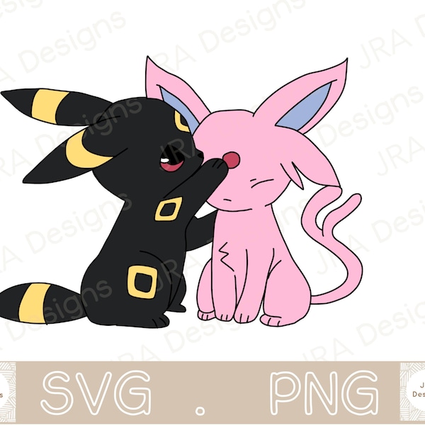 Espeon and Umbreon SVG & PNG, Pokemon SVG  - Cricut cut file