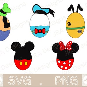 Mickey and Friends Easter Eggs - Mickey Mouse Easter SVG - Cricut cut file