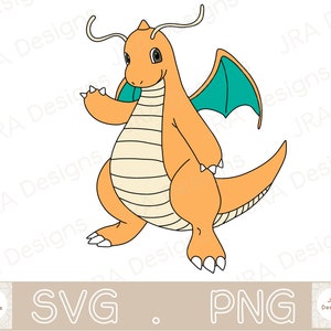 Dragonite SVG e PNG, Pokémon SVG - arquivo de corte Cricut