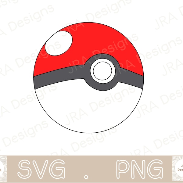 Pokeball SVG & PNG, Pokemon SVG  - Cricut cut file