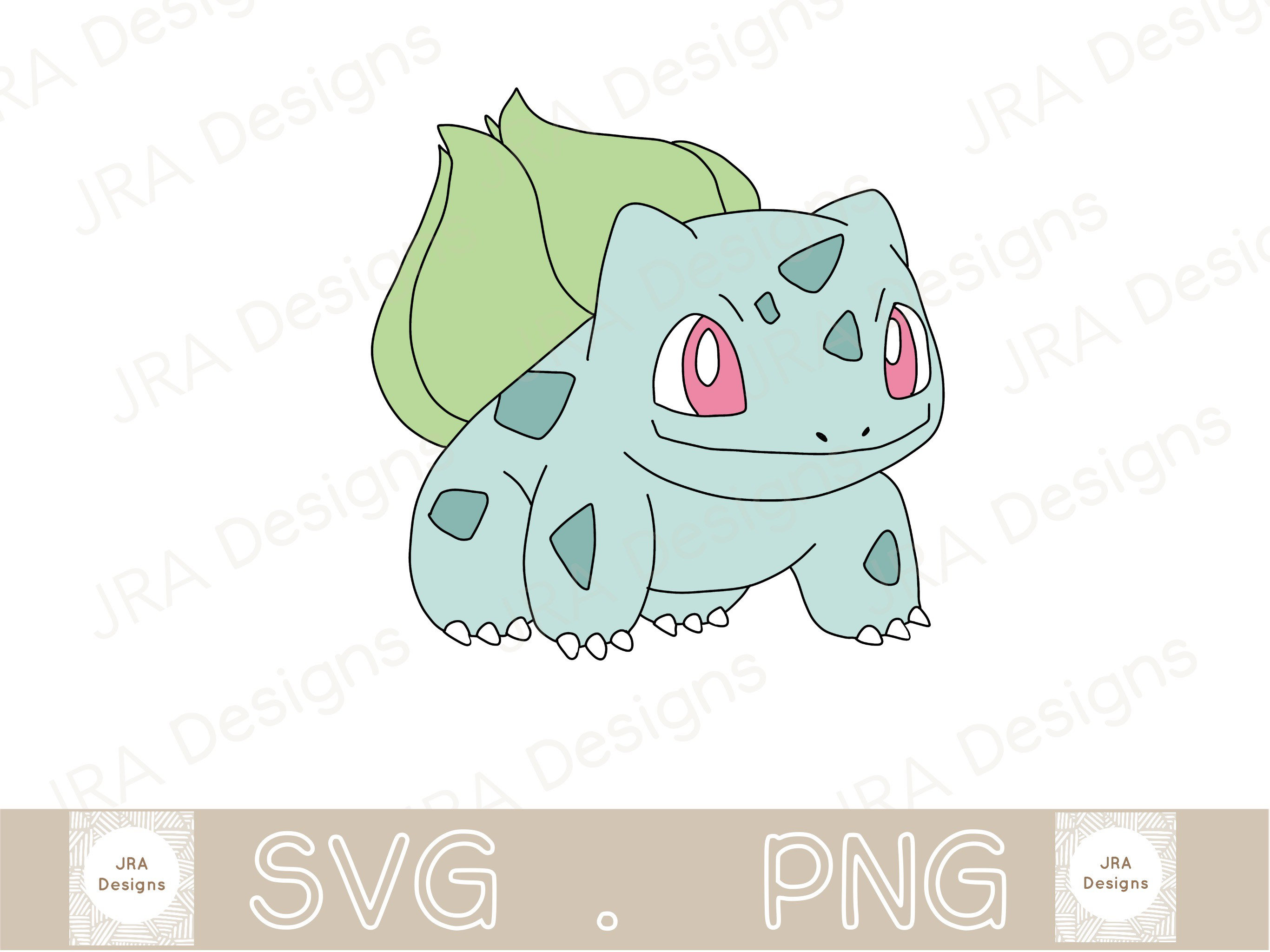 Poke Bulbasaur Layered SVG Cricut Cut File Silhouette Cameo - Inspire Uplift