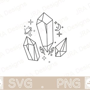 Crystals and Space SVG & PNG - Cricut cut file