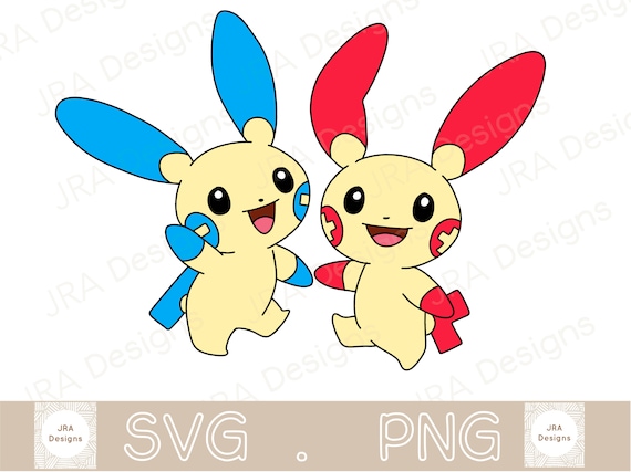 プラスルとマイナン SVG & PNG、ポケモン SVG - Cricut カット