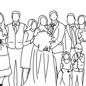 Personalisierte Digitale Portrait-Linienzeichnung