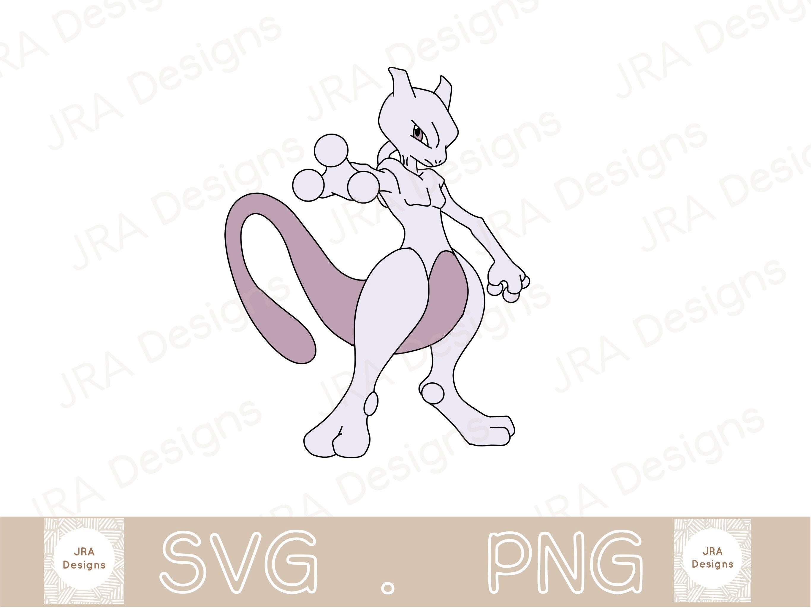 Mew and Jigglypuff SVG & PNG, Pokemon SVG - Cricut cut file