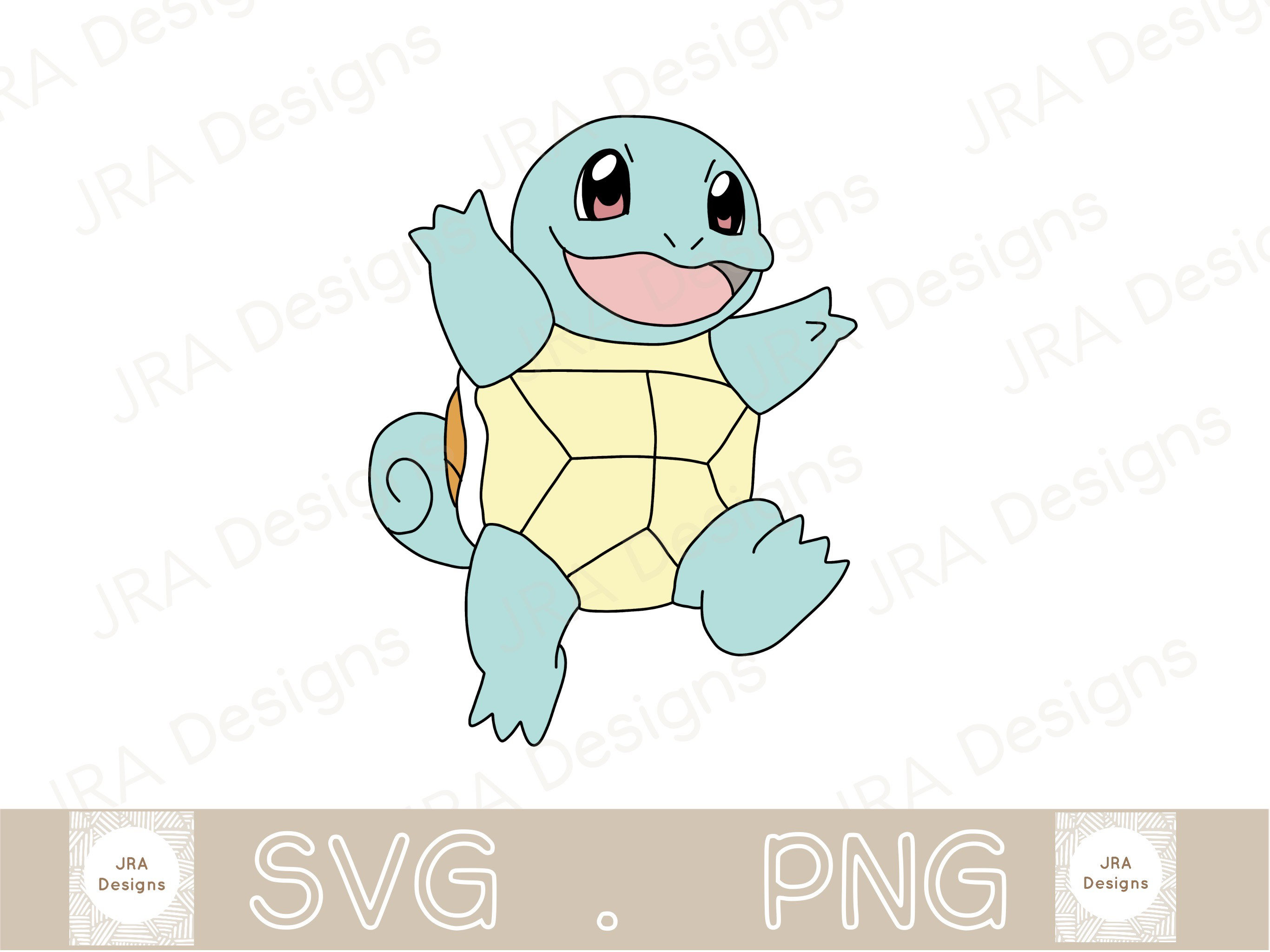 Poke Squirtle Layered SVG Cricut Cut File Silhouette Cameo Instant Digital  Download Squirtle Decal Vector Clipart Sticke