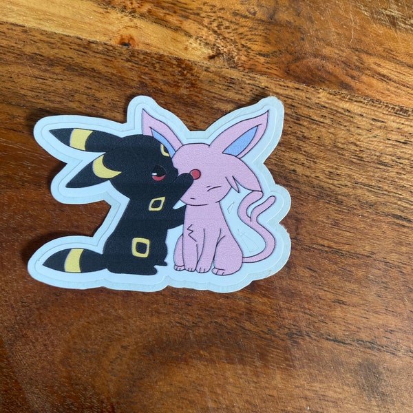 Umbreon & Espeon Pokemon Sticker - Vinyl Sticker - Die-Cut - Easy Peel