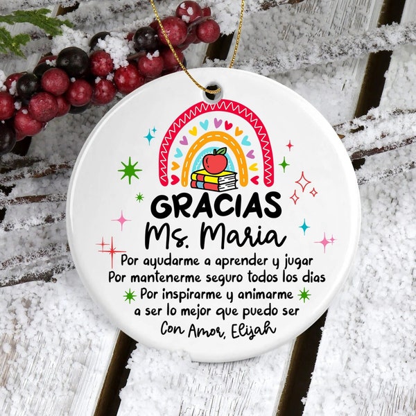 Custom Maestra Appreciation Ornament, Personalized Ornament For Maestra, Spanish Teacher Appreciation, Bilingual Teacher, Maestra Bilingue