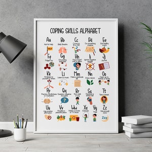 Coping Skills Alphabet Poster, Mental Health Gift, School Counselor ...