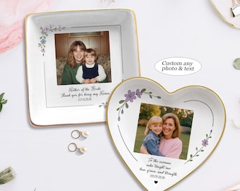 Photo Gifts for Mom Wedding Day Jewelry Dish, Mother of the Bride Photo Gifts, Stocking Stuffers for Mom Photo Gift, Photo Trinket Dish