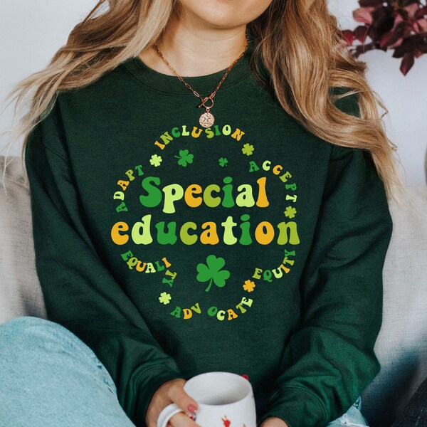 Teacher Shirt, ST Patrick Special Education, Lucky Special Ed Teacher, Inclusion Sweatshirt, St Patrick Dream Team Irish Sped Squad Shamrock