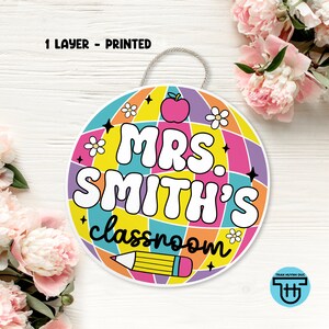 Teacher Personalized Door Hanger 3D Wooden Classroom Sign Teacher ...