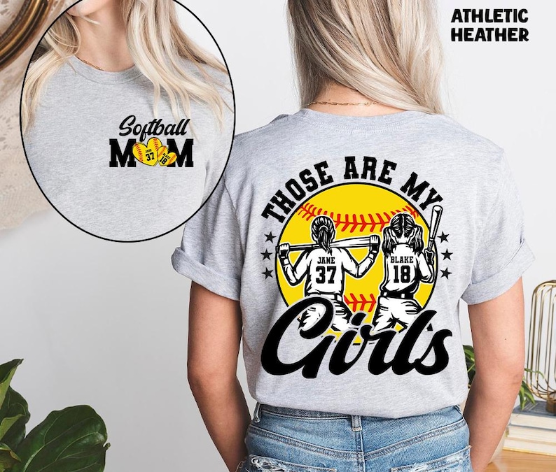 Personalized Softball Shirt, Softball Mom Shirt, Those Are My Girls, Custom with number and name, Custom Softball Girl Shirt, Game Day Shirt bild 3