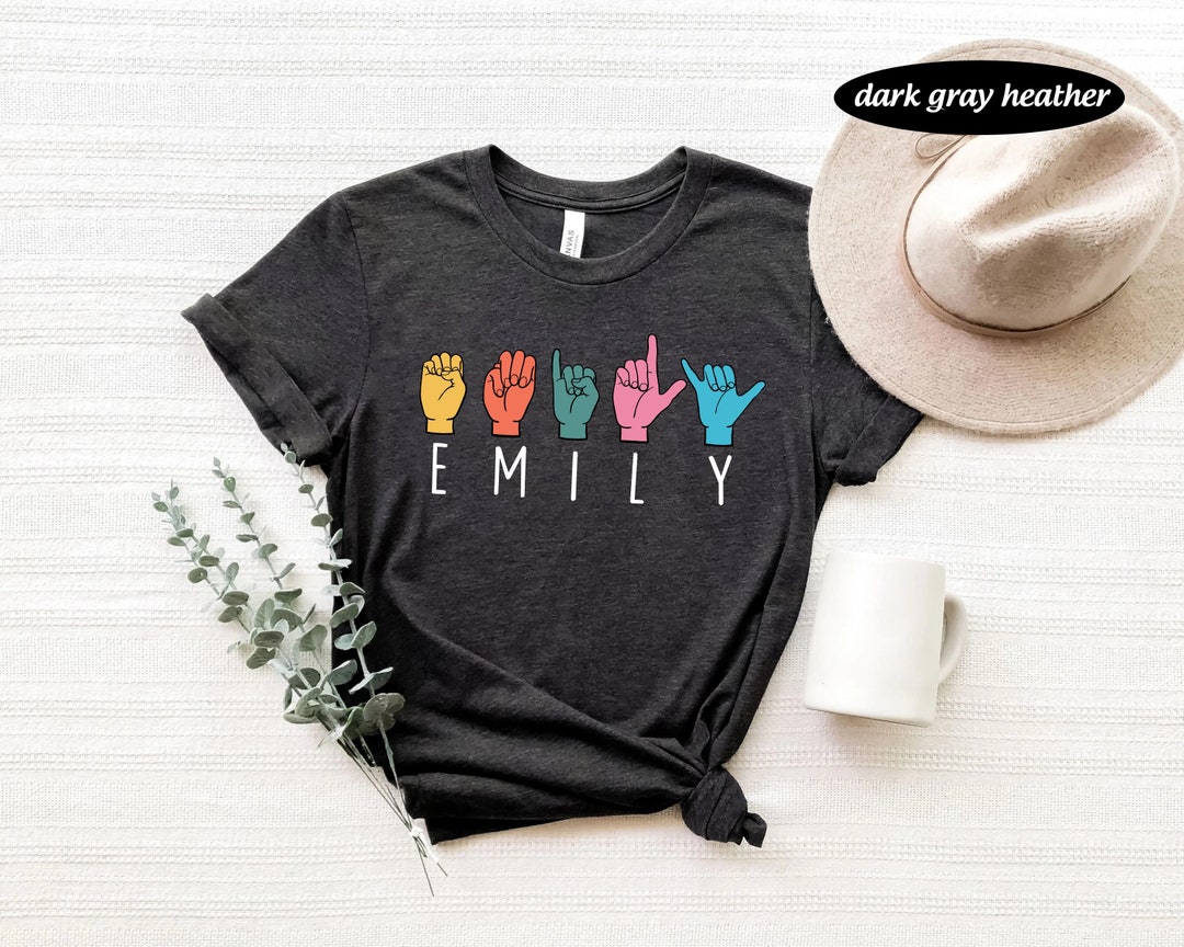 Personalized Sign Language Shirt, Custom Name Sign Language Shirt, ASL ...