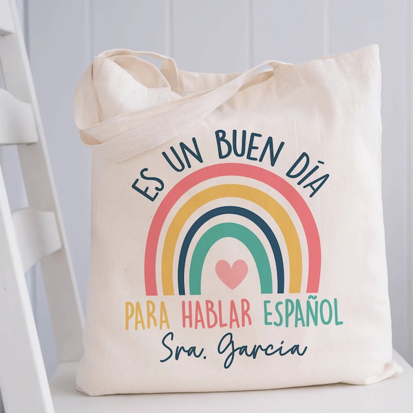 Personalized Maestra Bag, Spanish Teacher Gift, Maestra Bilingue Bag, Bilingual Teacher Bag, Latina Teacher Bag, Espanol Bag Mexican Teacher