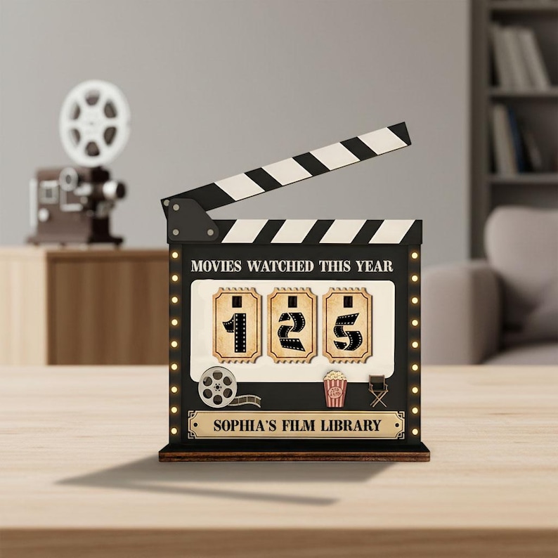 Movie Reference Clock Personalized Vintage Movie Tracker Sign, Movie Lover Gifts, Movies ...