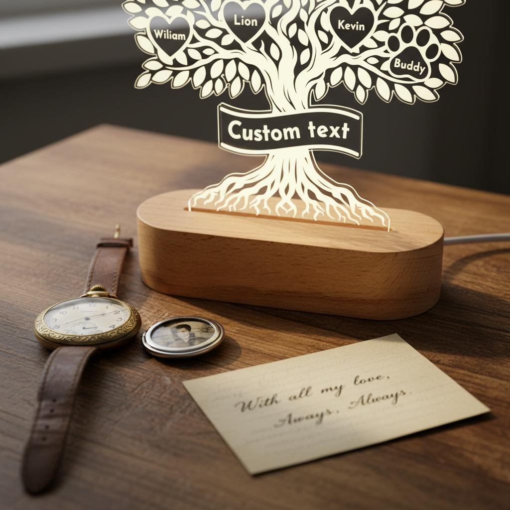 Personalized Family Tree Night Light With Custom Names, Tree of Life ...