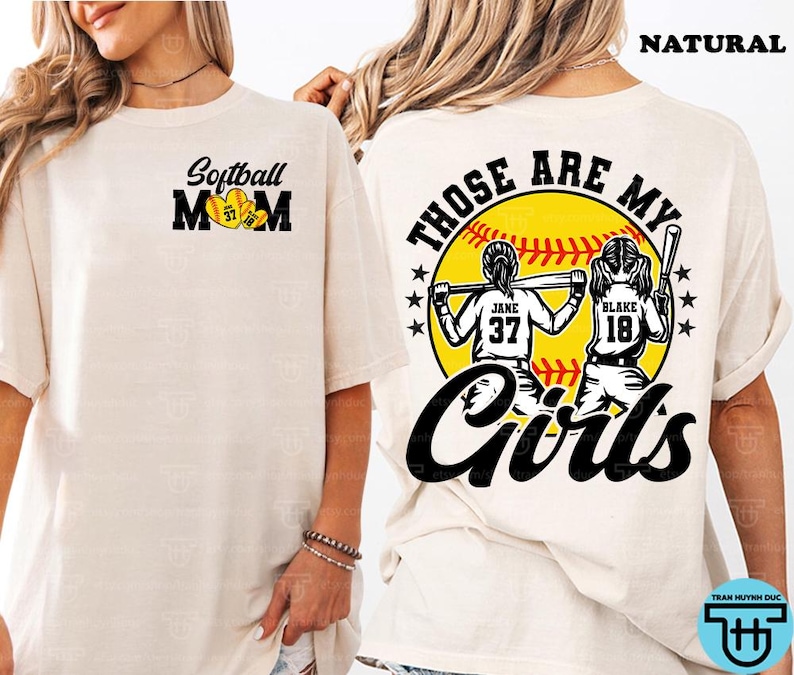 Personalized Softball Shirt, Softball Mom Shirt, Those Are My Girls, Custom with number and name, Custom Softball Girl Shirt, Game Day Shirt bild 2