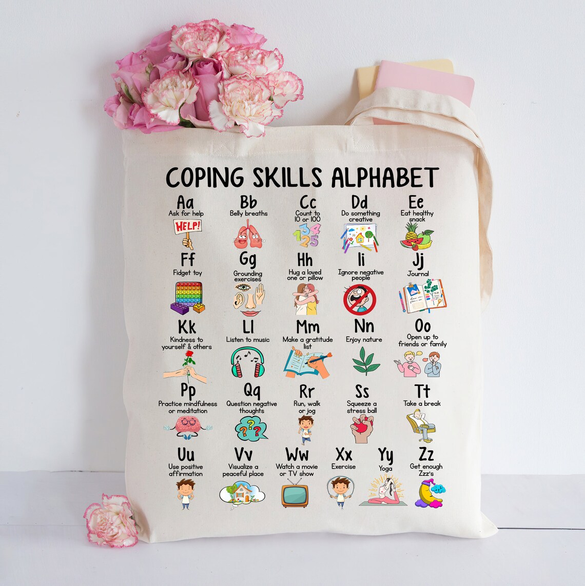 Coping Skills Alphabet Bag Mental Health Gift School - Etsy