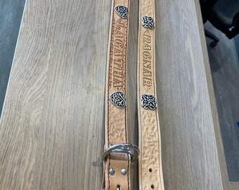 Personalized Leather Dog collars and knife sheaths