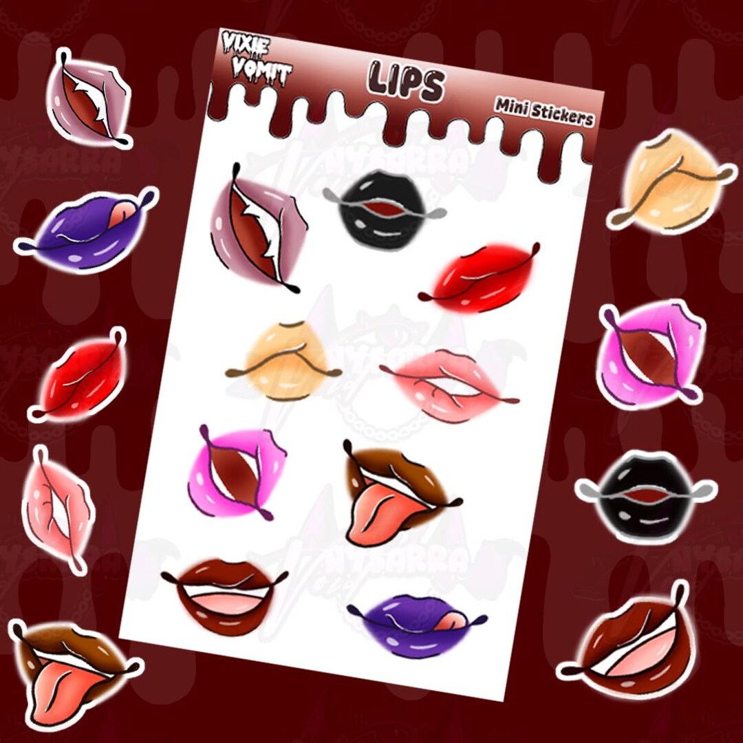 Lip Mini Sticker Sheet - Etsy