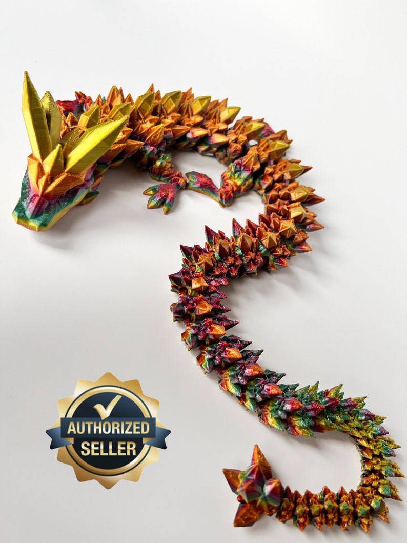 3D Printed Articulating Crystal Dragon by Cinderwing3d Etsy